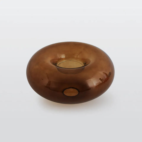 Amber Glass Globe Flush-Mount Ceiling Light