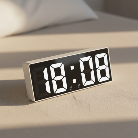 Digital Alarm Clock with LED Time and Temperature Display