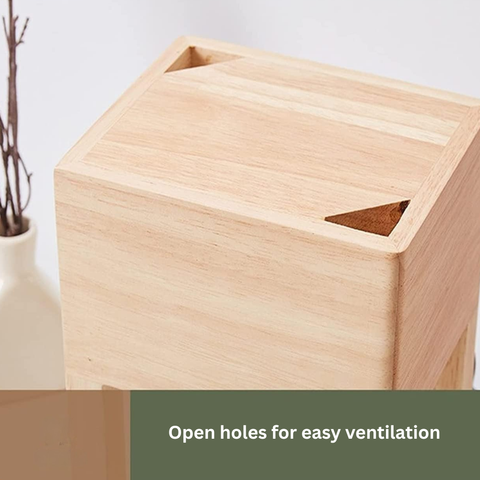 Candle Warmer Lamp with Open Wood Frame and Adjustable Brightness