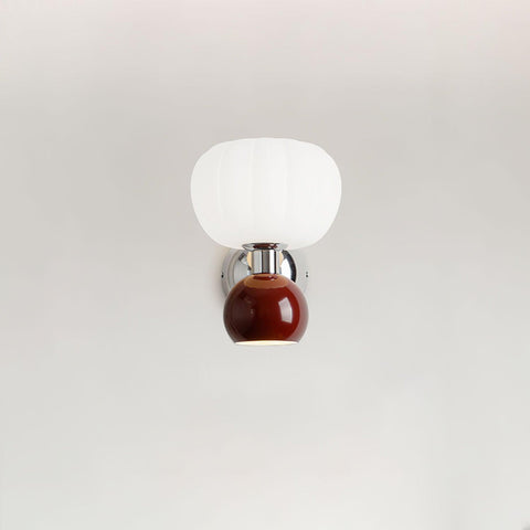 Wall Light with Glass Globe and Rounded Two-Tone Accent