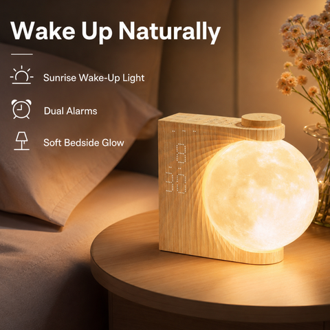 Sunrise Alarm Clock with Globe Light and Digital Display