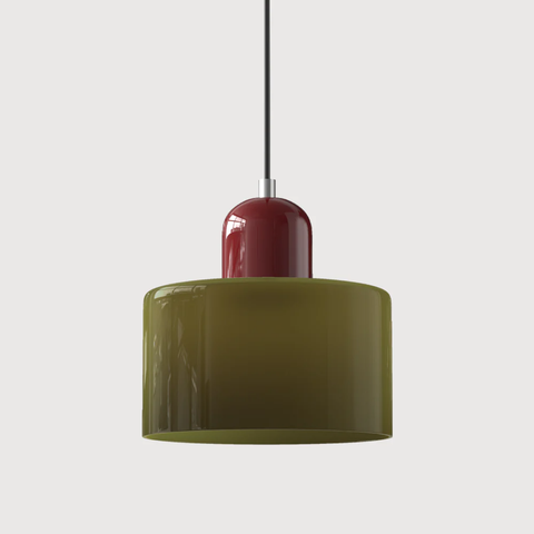 Retro Glass Pendant Light with Adjustable Cord for Ambient Lighting