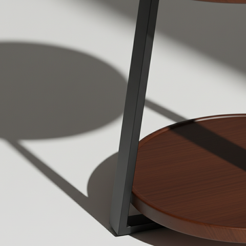 Side Table Lamp with LED Ring and Wireless Charging