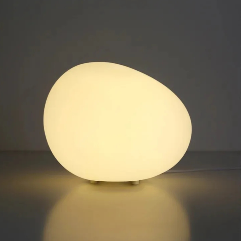 Table Lamp with Smooth Pebble Shape and Three Light Colors