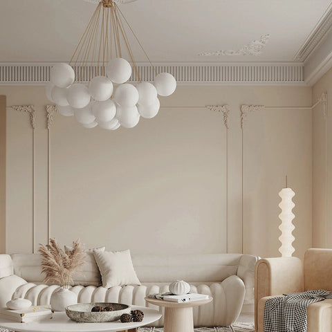 Glass Globe Chandelier for Living Room and Dining Room Lighting