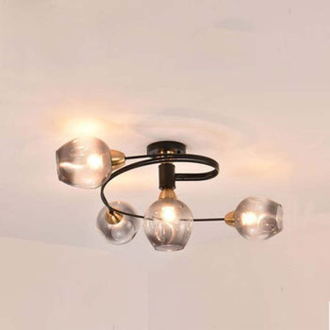 Glass Globe LED Flush Mount Ceiling Light for Dining Room Lighting