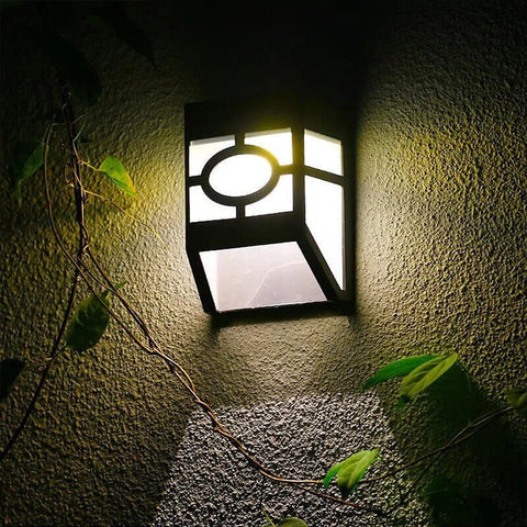 Solar LED Outdoor Wall Lights with Automatic Dusk Lighting, Set of Two