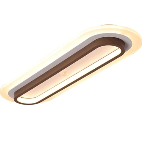 Modern Elongated Ring LED Ceiling Light for Hallways and Dining Rooms