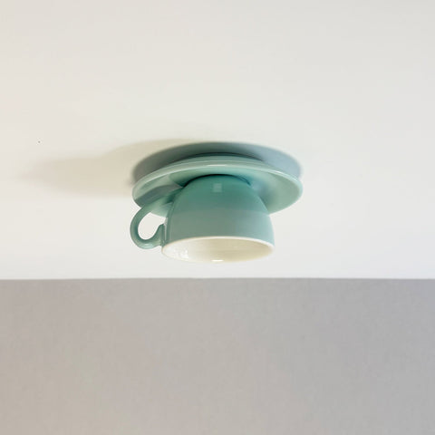 Ceramic Cup Flush Mount Ceiling Light for Bedrooms and Living Rooms