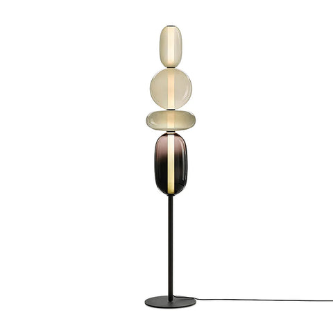 Candied Glass Floor Lamp with Hand-Blown Crystal Shades