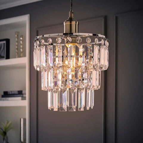 Traditional Crystal Tiered Pendant Light