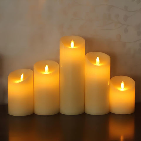 Realistic Flameless LED Candle Set with Flickering Flame Effect for Home Decor