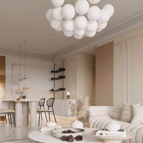 Glass Globe Chandelier for Living Room and Dining Room Lighting