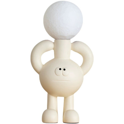 Playful Character Table Lamp with Glass Globe and Sculptural Resin Base for Indoor Spaces