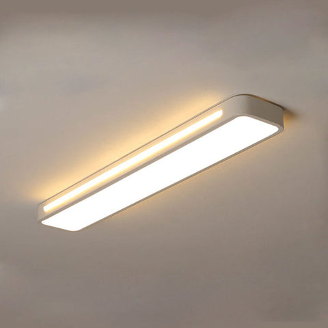 Long LED Flush Mount Ceiling Light with Rounded Frame for Interiors