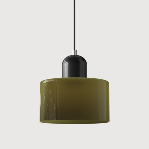 Retro Glass Pendant Light with Adjustable Cord for Ambient Lighting