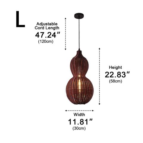 Outdoor Pendant Light with Woven Synthetic Vine Shade