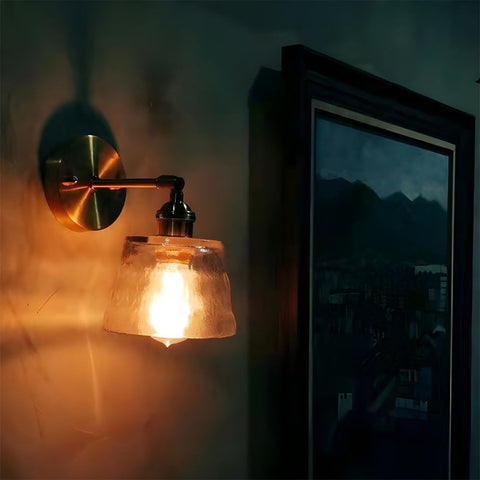 Adjustable Wall Sconce with Glass Shade