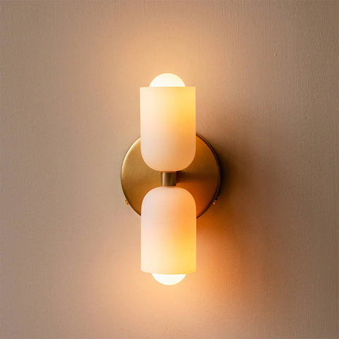 Modern Double-Light Wall Sconce with Upward and Downward Lighting for Indoor Spaces