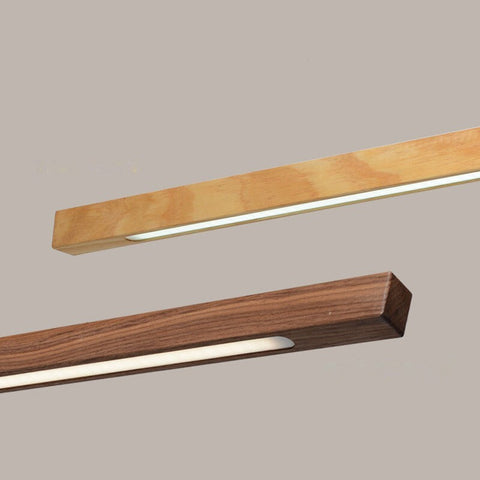 Linear Wood-Look LED Pendant Light for Kitchen Islands and Dining Tables