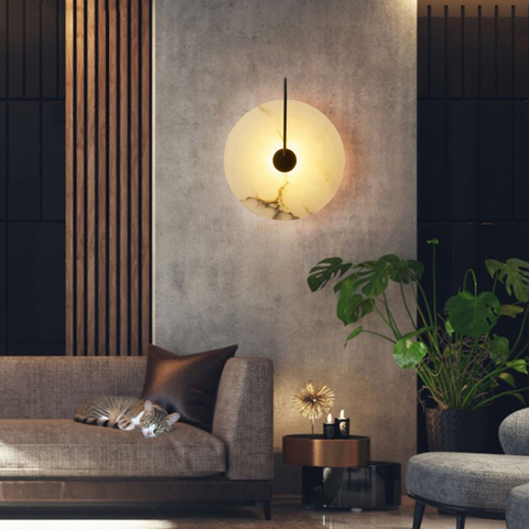 Natural Marble LED Wall Sconce for Bedrooms, Bathrooms, and Hallways