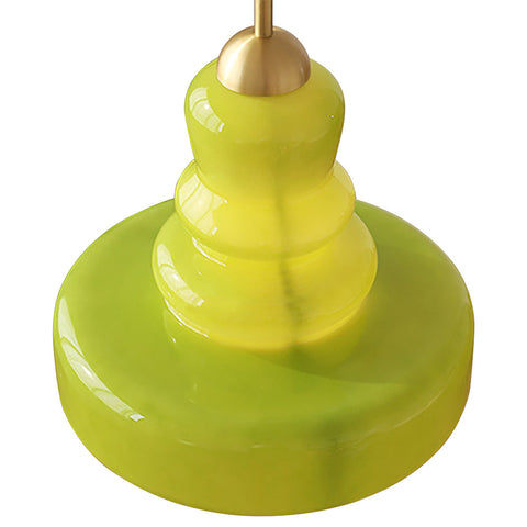 Glass Gourd Pendant Light with Tiered Shade
