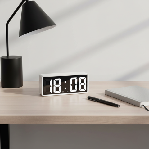 Digital Alarm Clock with LED Time and Temperature Display