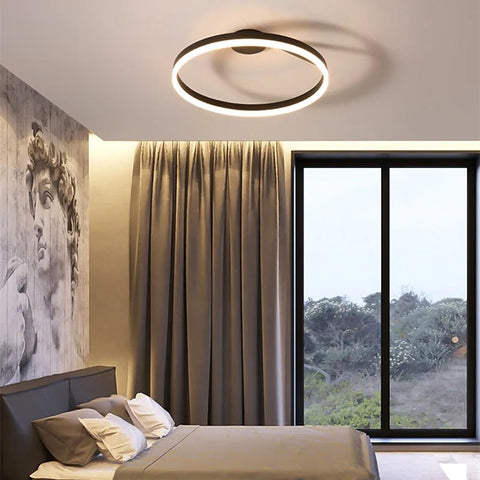Round LED Flush Mount Ceiling Light for Bedroom and Hallway Lighting