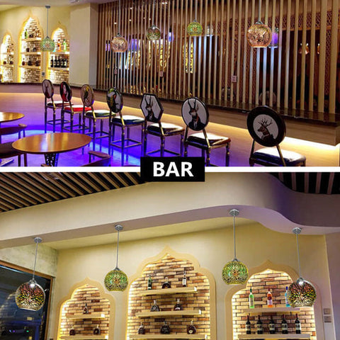3D Firework Glass Pendant Light with Textured Globe Shade — product view
