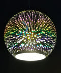 3D Firework Glass Pendant Light with Textured Globe Shade — product view