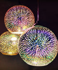3D Firework Glass Pendant Light with Textured Globe Shade — product view