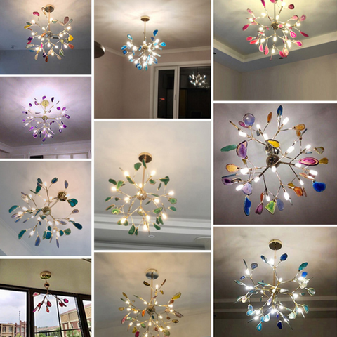 Branch-Style Glass Chandelier for Bedrooms and Living Room Lighting