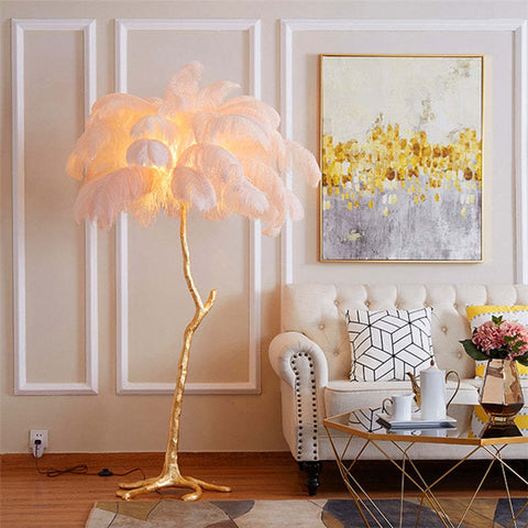 Feather Floor and Table Lamp for Bedrooms and Decorative Living Spaces