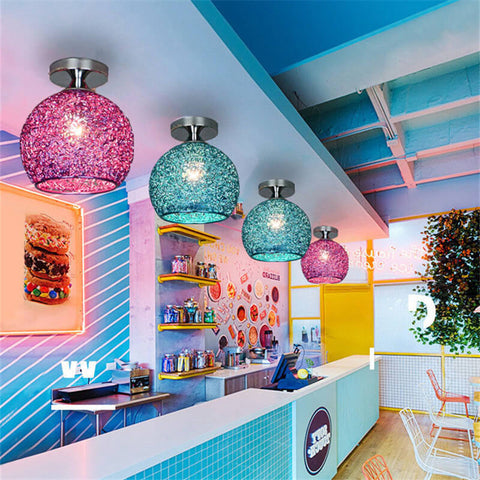 Textured Metal Semi-Flush Ceiling Light with Rounded Shade