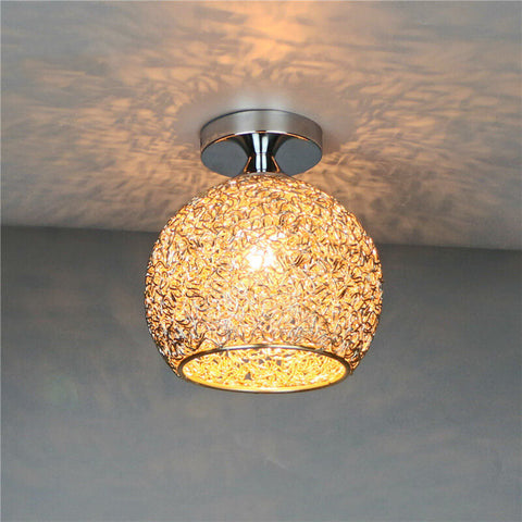 Textured Metal Semi-Flush Ceiling Light with Rounded Shade