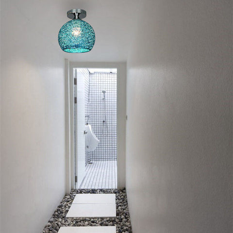 Textured Metal Semi-Flush Ceiling Light with Rounded Shade