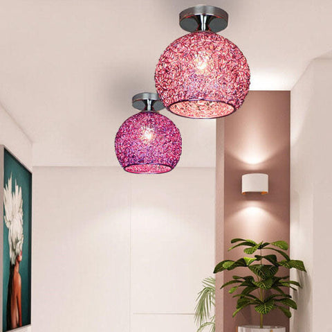 Dome Semi-Flush Ceiling Light with Aluminum Shade