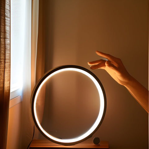 Minimalist Round LED Table Lamp with Touch Control and USB Power Supply