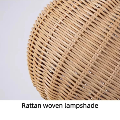 Outdoor Pendant Light with Woven Synthetic Vine Shade