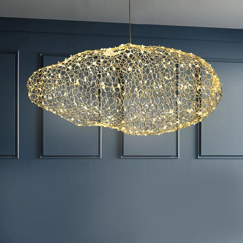 Metal Mesh Cloud Pendant Light for Modern Living and Dining Spaces