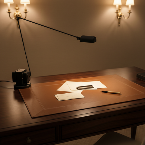 Desk Lamp with Articulated Metal Arm and Adjustable LED Light