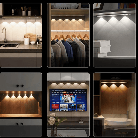 Rechargeable Motion Sensor LED Cabinet Light with Magnetic Installation and USB Charging