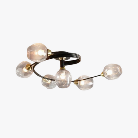 Glass Globe LED Flush Mount Ceiling Light for Dining Room Lighting