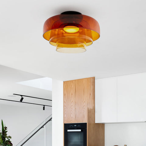 Modern Layered Glass LED Ceiling Light for Contemporary Living Spaces