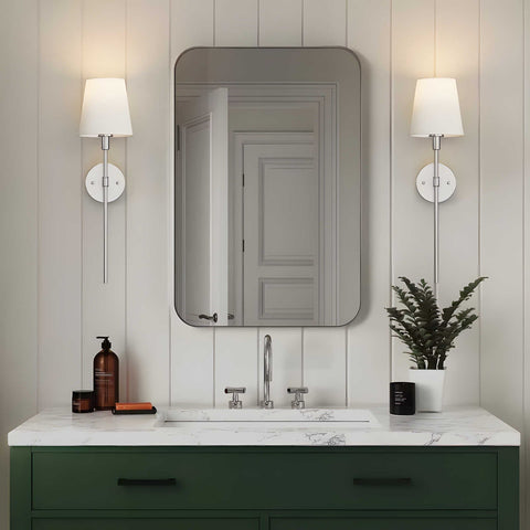 Modern Rechargeable LED Wall Lamp with Fabric Shade and Remote Control