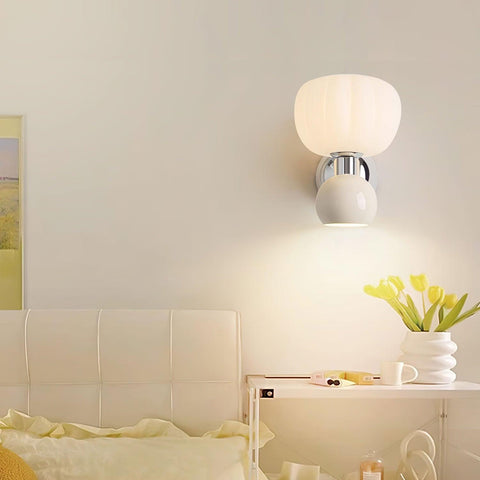 Wall Light with Glass Globe and Rounded Two-Tone Accent
