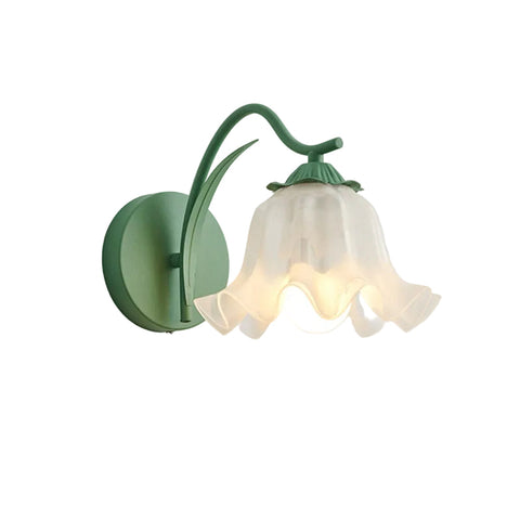 Wall Light with Flower Form and Fluted Acrylic Shade