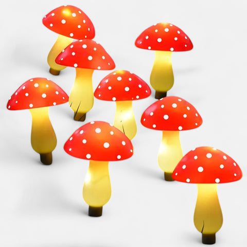 Solar Mushroom Garden Lights – Red Outdoor Decorative Lamps