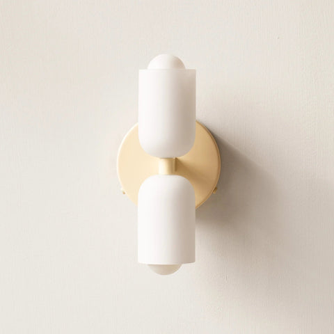 Modern Double-Light Wall Sconce with Upward and Downward Lighting for Indoor Spaces