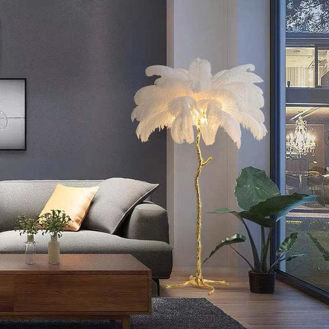 Feather Floor and Table Lamp for Bedrooms and Decorative Living Spaces